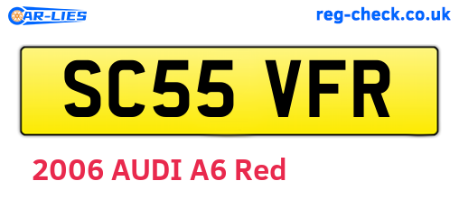 SC55VFR are the vehicle registration plates.