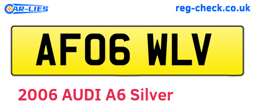 AF06WLV are the vehicle registration plates.