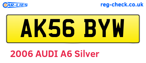 AK56BYW are the vehicle registration plates.