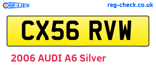 CX56RVW are the vehicle registration plates.