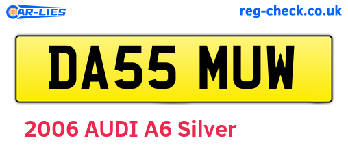 DA55MUW are the vehicle registration plates.
