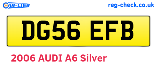DG56EFB are the vehicle registration plates.