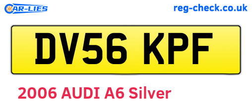 DV56KPF are the vehicle registration plates.