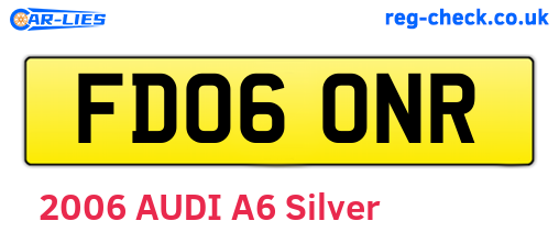FD06ONR are the vehicle registration plates.