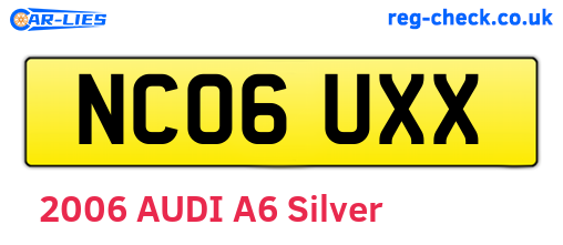 NC06UXX are the vehicle registration plates.