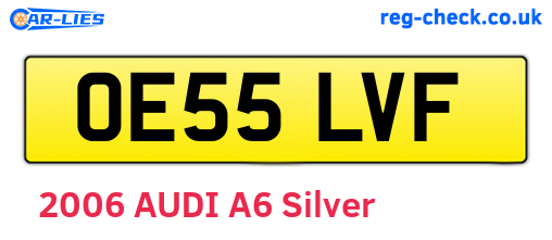 OE55LVF are the vehicle registration plates.