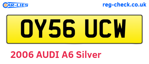 OY56UCW are the vehicle registration plates.