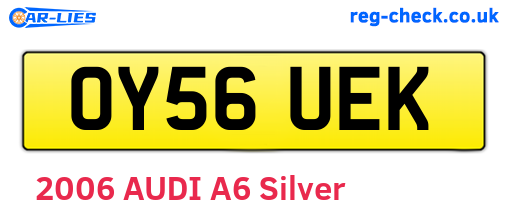 OY56UEK are the vehicle registration plates.