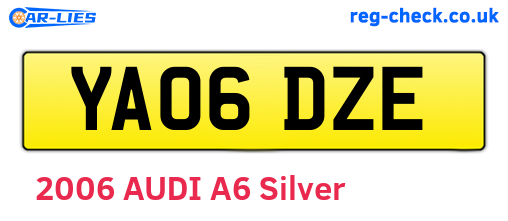 YA06DZE are the vehicle registration plates.