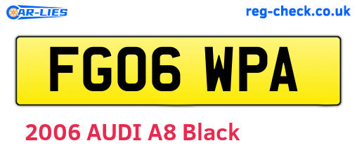 FG06WPA are the vehicle registration plates.