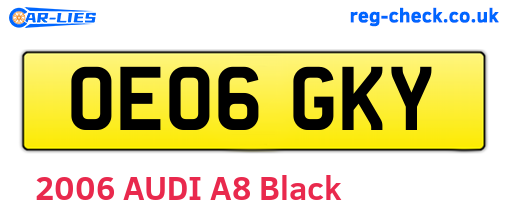 OE06GKY are the vehicle registration plates.