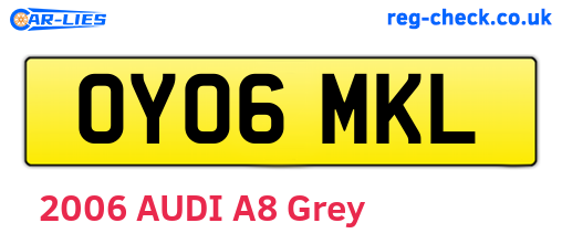 OY06MKL are the vehicle registration plates.