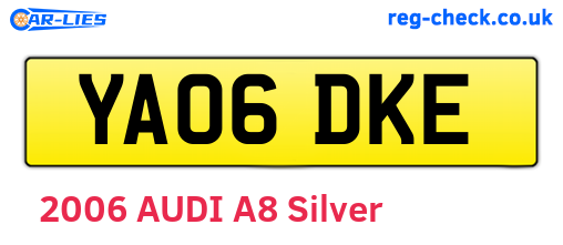 YA06DKE are the vehicle registration plates.