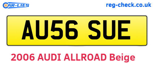 AU56SUE are the vehicle registration plates.