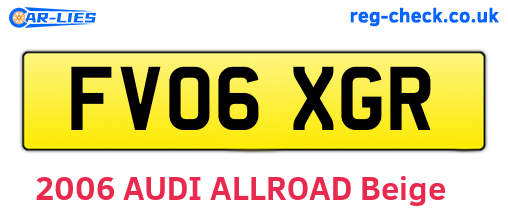 FV06XGR are the vehicle registration plates.