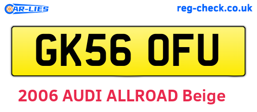 GK56OFU are the vehicle registration plates.