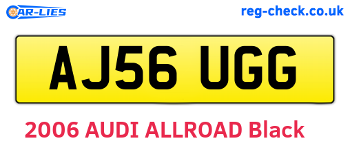 AJ56UGG are the vehicle registration plates.