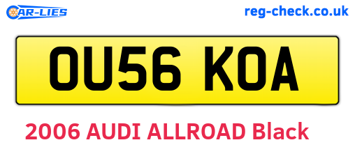 OU56KOA are the vehicle registration plates.