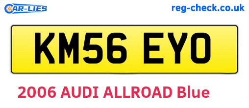KM56EYO are the vehicle registration plates.