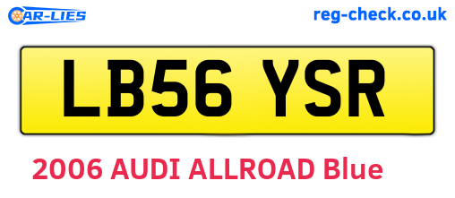 LB56YSR are the vehicle registration plates.