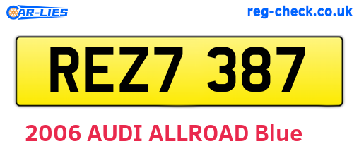 REZ7387 are the vehicle registration plates.