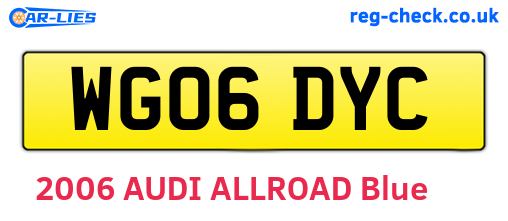 WG06DYC are the vehicle registration plates.