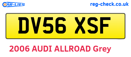 DV56XSF are the vehicle registration plates.