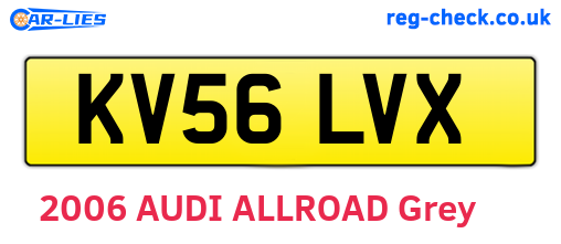 KV56LVX are the vehicle registration plates.