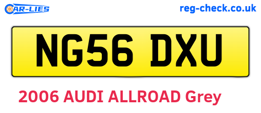 NG56DXU are the vehicle registration plates.