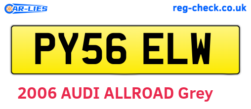 PY56ELW are the vehicle registration plates.