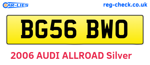 BG56BWO are the vehicle registration plates.