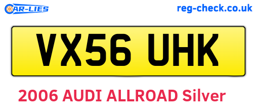 VX56UHK are the vehicle registration plates.