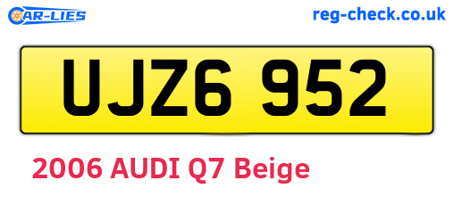 UJZ6952 are the vehicle registration plates.