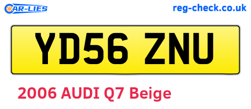YD56ZNU are the vehicle registration plates.