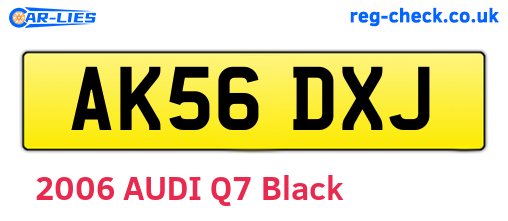 AK56DXJ are the vehicle registration plates.