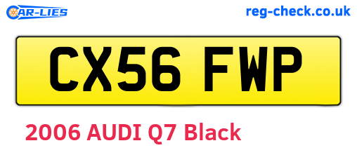 CX56FWP are the vehicle registration plates.