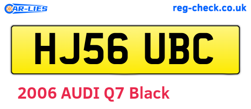 HJ56UBC are the vehicle registration plates.