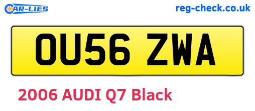 OU56ZWA are the vehicle registration plates.