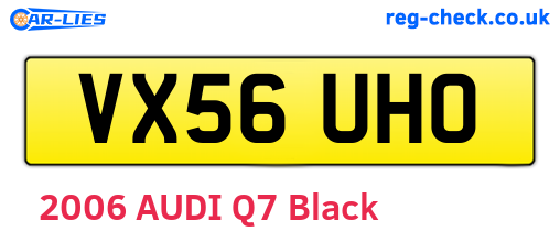VX56UHO are the vehicle registration plates.
