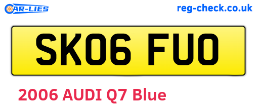 SK06FUO are the vehicle registration plates.