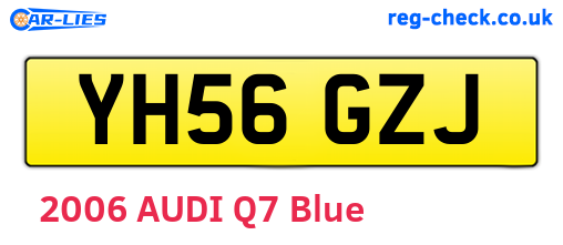 YH56GZJ are the vehicle registration plates.