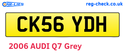CK56YDH are the vehicle registration plates.