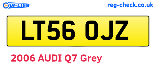 LT56OJZ are the vehicle registration plates.
