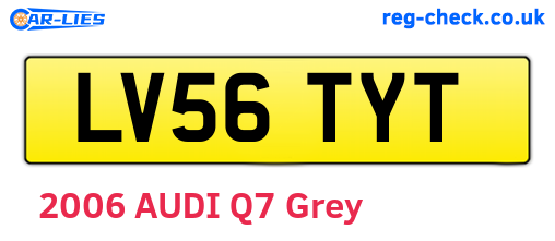 LV56TYT are the vehicle registration plates.