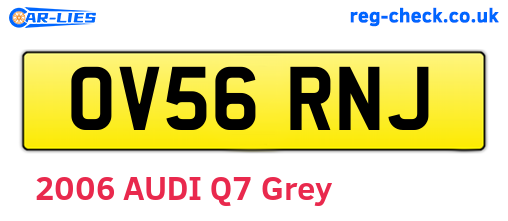 OV56RNJ are the vehicle registration plates.