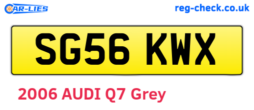 SG56KWX are the vehicle registration plates.
