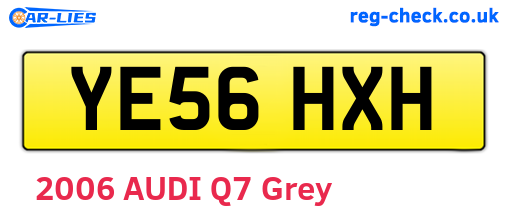 YE56HXH are the vehicle registration plates.