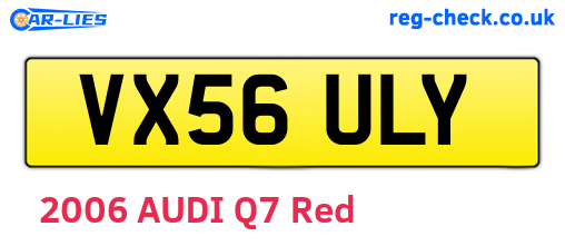 VX56ULY are the vehicle registration plates.