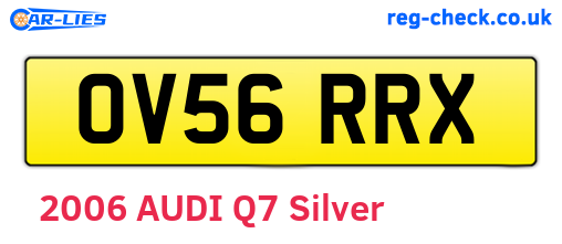 OV56RRX are the vehicle registration plates.