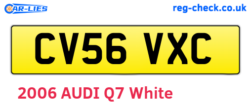 CV56VXC are the vehicle registration plates.